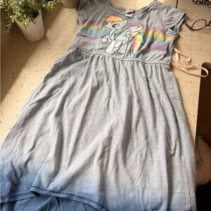 Blue High Low Dress with Rainbow Dash Design